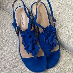 Banana Republic Cobalt Blue suede sandals 8.5